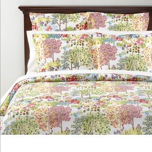 Pottery Barn Woodland Paint By Number Full/Queen Duvet Organic Cotton